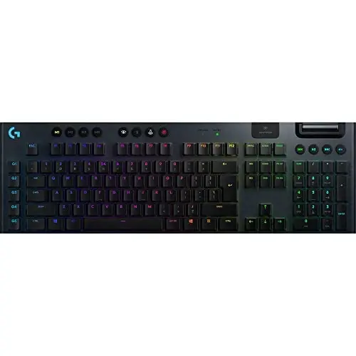 Logitech G915 Lightspeed RGB Mechanical Gaming Keyboard, Low Profile GL Tactile Key Switch, LIGHTSYNC RGB, Advanced Wireless and Bluetooth Support - Tactile,Black 