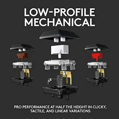 Logitech G915 LIGHTSPEED RGB mexanik oʻyin klaviaturasi, past profil GL Clicky kalit oʻtkazgichi, LIGHTSYNC RGB, ilgʻor LIGHTSPEED simsiz va Bluetooth qoʻllab-quvvatlashi - Clicky, Qora - 4
