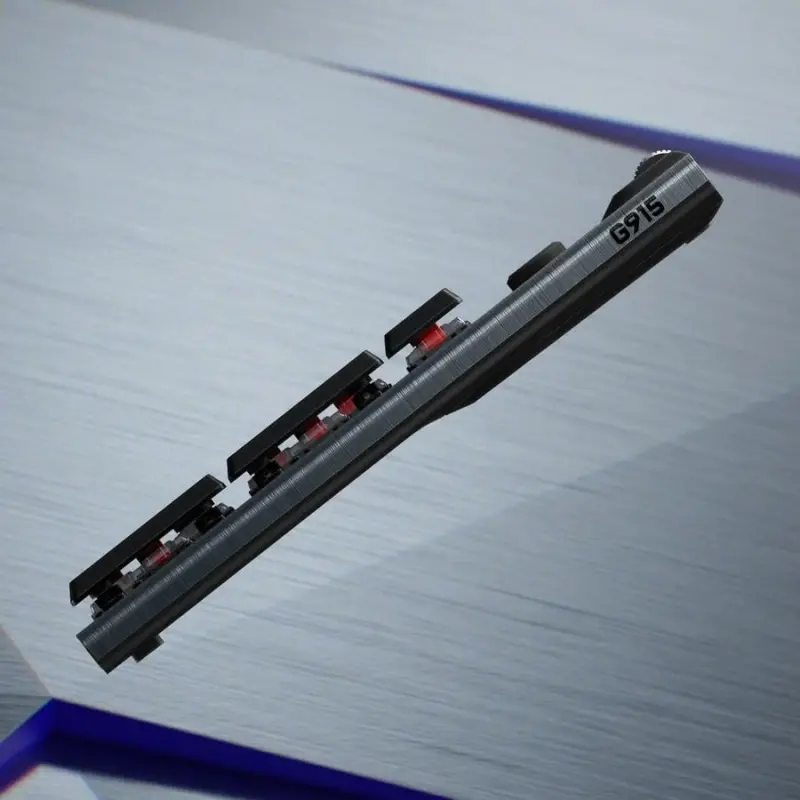 Logitech G915 LIGHTSPEED RGB mexanik oʻyin klaviaturasi, past profil GL Clicky kalit oʻtkazgichi, LIGHTSYNC RGB, ilgʻor LIGHTSPEED simsiz va Bluetooth qoʻllab-quvvatlashi - Clicky, Qora - 5