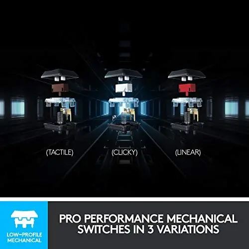 Logitech G915 mexanik oʻyin klaviaturasi, past profil GL Linear kalit, LIGHTSYNC RGB, ilgʻor LIGHTSPEED simsiz va Bluetooth qoʻllab-quvvatlovi, qora - 4