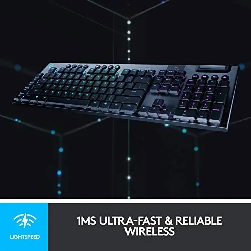 Logitech G915 mexanik oʻyin klaviaturasi, past profil GL Linear kalit, LIGHTSYNC RGB, ilgʻor LIGHTSPEED simsiz va Bluetooth qoʻllab-quvvatlovi, qora - 3