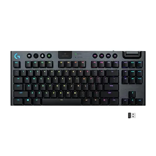 Logitech G915 TKL Tenkeyless Lightspeed Wireless RGB Mechanical Gaming Keyboard, Low Profile Switch Options, Lightsync RGB, Advanced Wireless and Bluetooth Support - Linear - 1