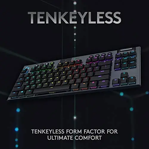 Logitech G915 TKL Tenkeyless Lightspeed Simsiz RGB Mexanik Oʻyin Klaviatura, Past Profil Kalit Tanlovlari, Lightsync RGB, Ilgʻor Simsiz va Bluetooth Qoʻllab-quvvatlash - Clicky - 6
