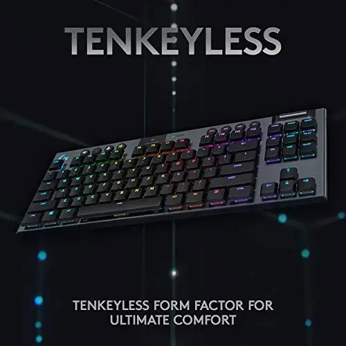Logitech G915 TKL Tenkeyless Lightspeed Simsiz RGB Mexanik Oʻyin Klaviatura, Past Profil Kalit Tanlovlari, Lightsync RGB, Ilgʻor Simsiz va Bluetooth Qoʻllab-quvvatlash - Clicky - 6
