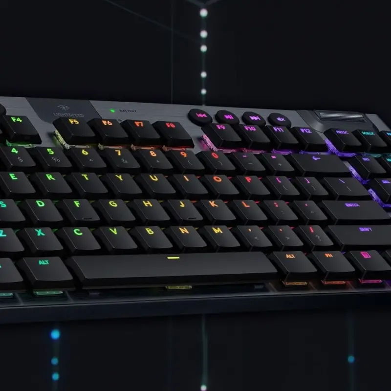 Logitech G915 TKL Tenkeyless Lightspeed simsiz RGB mexanik oʻyin klaviaturasi, past profil kalit variantlari, Lightsync RGB, ilgʻor simsiz va Bluetooth qoʻllab-quvvatlashi - Tactile - 2