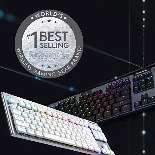 Logitech G915 TKL Tenkeyless Lightspeed simsiz RGB mexanik oʻyin klaviaturasi, past profil kalit variantlari, Lightsync RGB, ilgʻor simsiz va Bluetooth qoʻllab-quvvatlashi - Tactile - 5