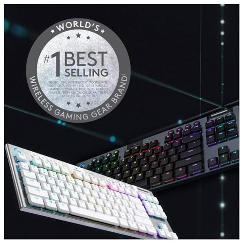 Logitech G915 TKL Tenkeyless Lightspeed Wireless RGB Mechanical Gaming Keyboard, Low Profile Switch Options, Lightsync RGB, Advanced Wireless and Bluetooth Support - Tactile, White - 3