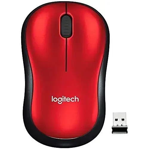 Logitech M185 Wireless Mouse, 2.4GHz with USB Mini Receiver, 12-Month Battery Life, 1000 DPI Optical Tracking, Ambidextrous, Compatible with PC, Mac, Laptop - Red - 3