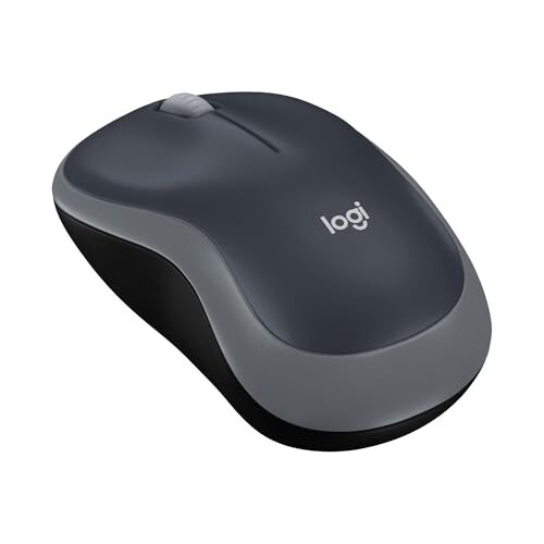 Logitech M185 Simsiz Sichqoncha, 2,4GHz USB Mini Qabul Qiluvchi bilan, 12 Oy Batareya Umri, 1000 DPI Optik Kuzatuv, Ikkala Qo'lga Moslashtirilgan PC/Mac/Noutbuk - Tez Kulrang - 1