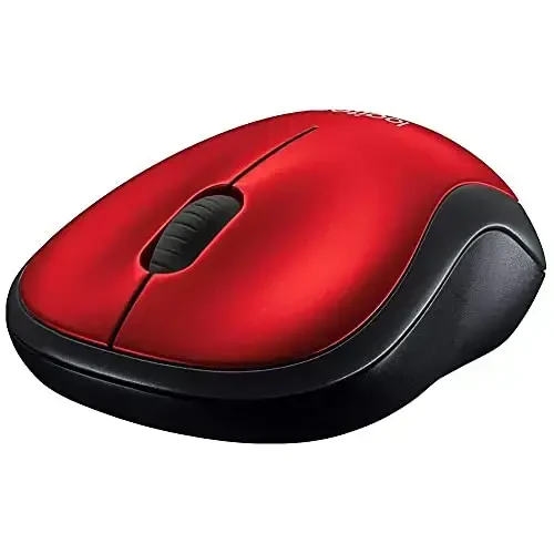 Logitech M185 simsiz sichqonchasi, USB mini qabul qiluvchi bilan 2,4 GHz, 12 oylik batareya muddati, 1000 DPI optik kuzatuv, ikki tomonlama, kompyuter, Mac, noutbuk bilan mos keladi - Qizil - 4