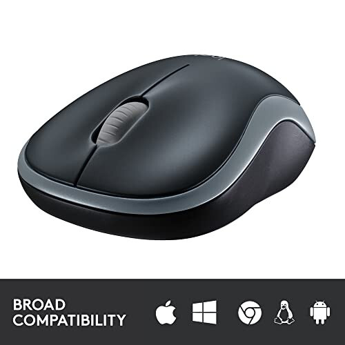 Logitech M185 Wireless Mouse, 2.4GHz with USB Mini Receiver, 12-Month Battery Life, 1000 DPI Optical Tracking, Ambidextrous PC/Mac/Laptop - Swift Grey - 17