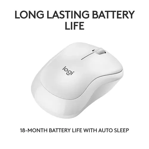 Logitech M240 Silent Bluetooth Mouse, Wireless, Compact, Portable, Smooth Tracking, 18-Month Battery, for Windows, macOS, ChromeOS, Compatible with PC, Mac, Laptop, Tablets - Off White - 4