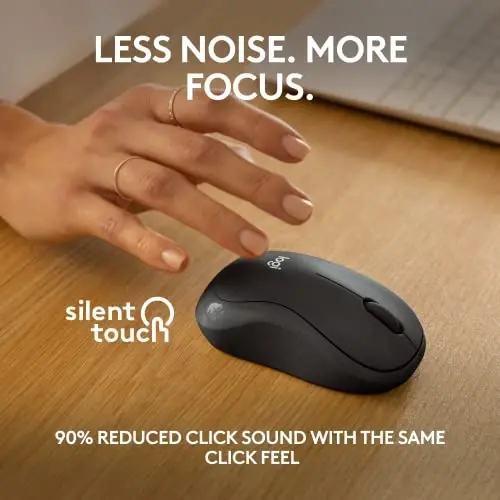 Logitech M240 Compact Silent Bluetooth Wireless Mouse - Graphite | Bluetooth connectivity, no USB receiver, quiet clicks, 3 non-customizable buttons, 18-month battery life, PC Mac compatible - 3