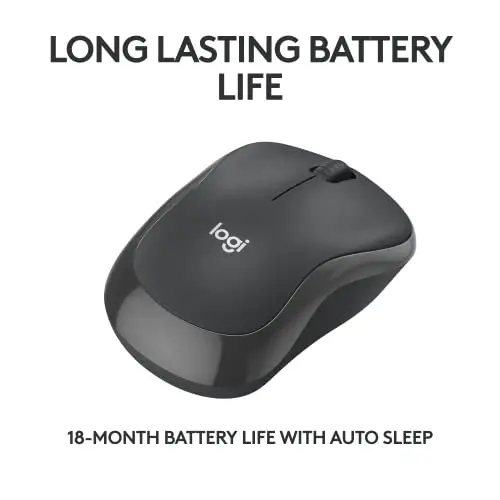 Logitech M240 Compact Silent Bluetooth Wireless Mouse - Graphite | Bluetooth connectivity, no USB receiver, quiet clicks, 3 non-customizable buttons, 18-month battery life, PC Mac compatible - 4