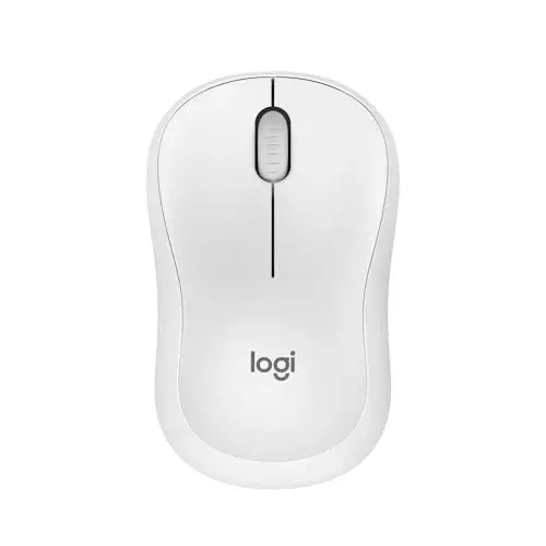 Logitech M240 Silent Bluetooth Sichqonchasi, Simsiz, Yil компакт, Portativ, Silliq kuzatuv, 18 oylik batareya, Windows, macOS, ChromeOS uchun, Kompyuter, Mac, Noutbuk, Planshetlar bilan mos keladi - Oq - LOGITECH