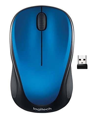 Logitech M317 Wireless Mouse, 2.4 GHz with USB Receiver, 1000 DPI Optical Tracking, 12 Month Battery, Compatible with PC, Mac, Laptop, Chromebook - Blue - 1