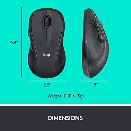 Logitech M510 Wireless Mouse, Mouse for Laptop and PC with USB Unifying Receiver, Programmable Buttons - Graphite - 14