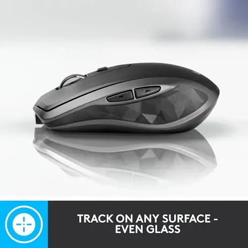 Logitech MX Anywhere 2S Bluetooth Edition Compact Wireless Mouse, No USB Receiver - Use On Any Surface, Hyper-Fast Scrolling, Rechargeable, Control Up to 3 Apple Mac and Windows Computers and Laptops - 3