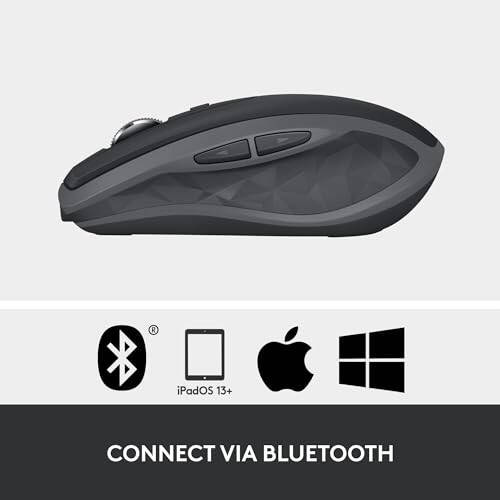 Logitech MX Anywhere 2S Bluetooth Edition Simsiz Sichqoncha - Har qanday yuzada foydalanish, o'ta tez aylantirish, qayta zaryadlanuvchi, 3 ta Apple Mac va Windows kompyuterlari va noutbuklari uchun boshqarish - 7