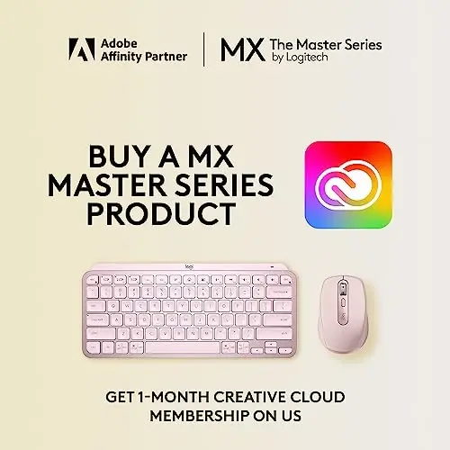 Logitech MX Keys Mini Keyboard + MX Anywhere 3S Wireless Mouse - Fluid Typing, Backlit Keys, Fast Scrolling, USB-C, Bluetooth, Compact, Multi-OS Compatible - Rose - 2