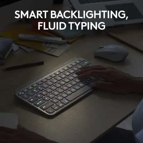 Logitech MX Keys Mini Keyboard + MX Anywhere 3S Wireless Mouse - Fluid Typing, Backlit Keys, Fast Scrolling, USB-C, Bluetooth, Compact, Multi-OS Compatiblei - Pale Grey - 4