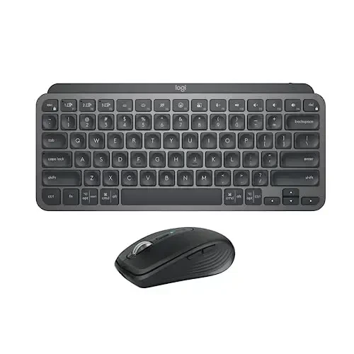 Logitech MX Keys Mini Keyboard + MX Anywhere 3S Wireless Mouse - Fluid Typing, Backlit Keys, Fast Scrolling, USB-C, Bluetooth, Compact, Multi-OS Compatible - Graphite 