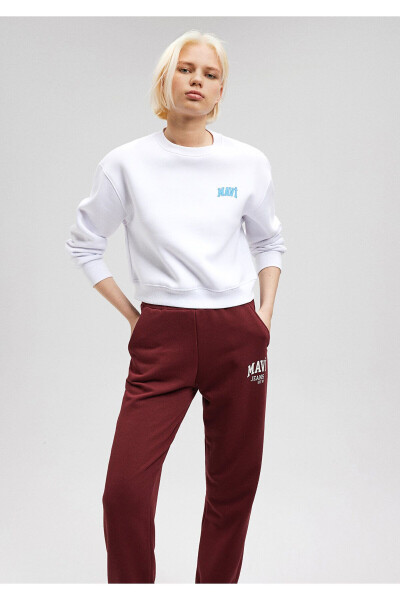 Logo Baskılı Beyaz Crop Sweatshirt 1611601-620 - 19