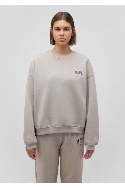 Logo Baskılı Gri Sweatshirt 1611600-70112 - 21