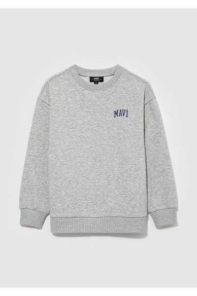 Logo Baskılı Gri Sweatshirt 6s10055-88468 - 3