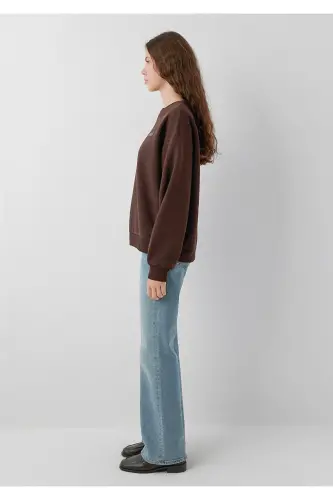 Logo Baskılı Kahverengi Sweatshirt 1611656-90704 - Kahverengi - 4