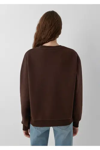 Logo Baskılı Kahverengi Sweatshirt 1611656-90704 - Kahverengi - 5