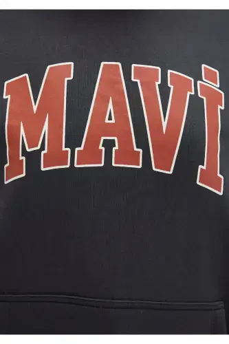 Logo Baskılı Kapüşonlu Antrasit Sweatshirt 1600361-80106-Gri - 6