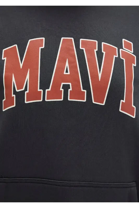 Logo Baskılı Kapüşonlu Antrasit Sweatshirt 1600361-80106-Gri - 6