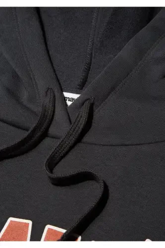 Logo Baskılı Kapüşonlu Antrasit Sweatshirt 1600361-80106-Gri - 7