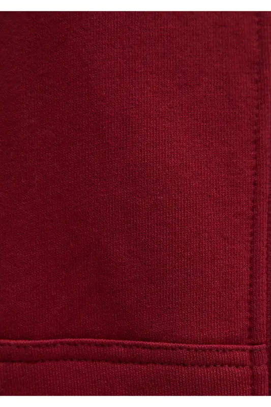 Logo Baskılı Kapüşonlu Fermuarlı Bordo Sweatshirt 1S10178-85493-Bordo - 7