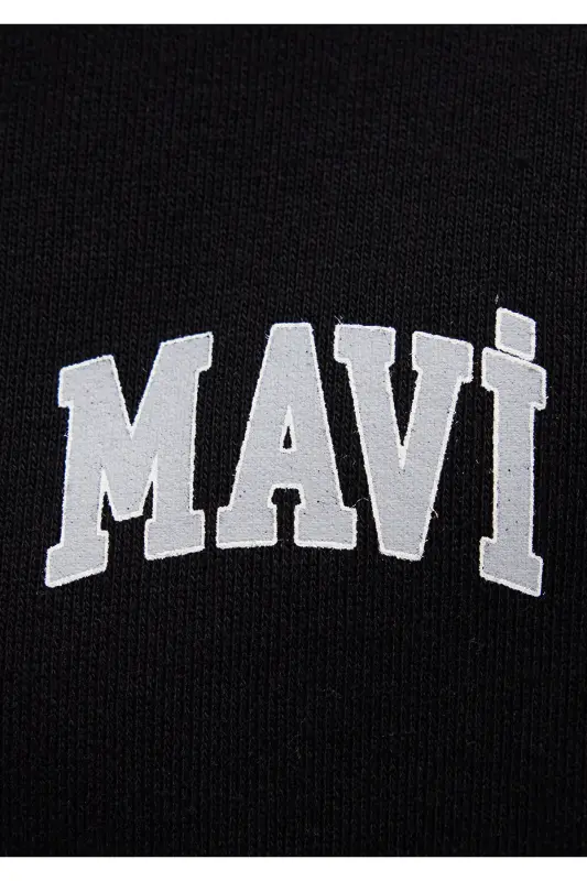 Logo Baskılı Kapüşonlu Fermuarlı Siyah Sweatshirt 1S10178-900 - Siyah-900 - MAVI