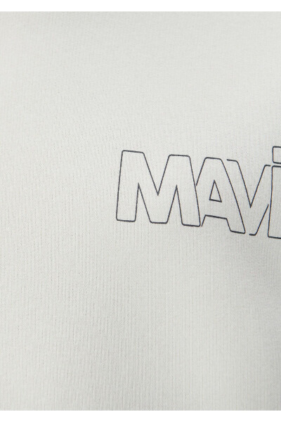 Logo Baskılı Kapüşonlu Gri Sweatshirt 1611604-70142-Gri - 6