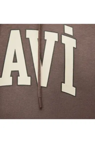 Logo Baskılı Kapüşonlu Kahverengi Sweatshirt 067149-88062 - KAHVERENGİ - 1
