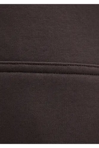Logo Baskılı Kapüşonlu Kahverengi Sweatshirt 1600361-70222 - Kahverengi - 7
