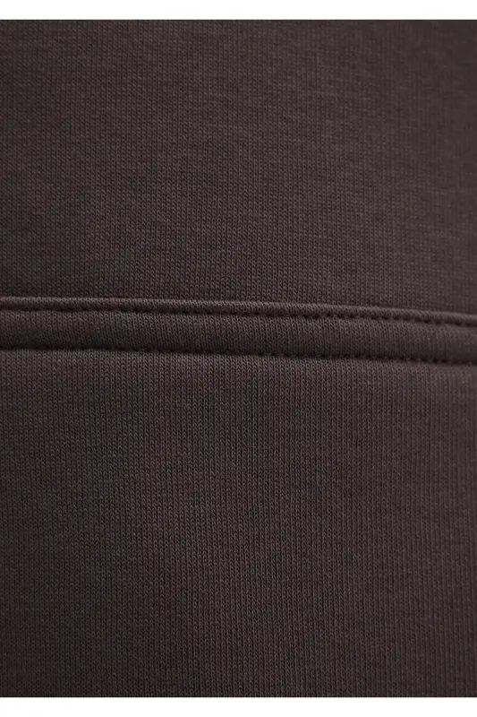 Logo Baskılı Kapüşonlu Kahverengi Sweatshirt 1600361-70222 - Kahverengi - 7