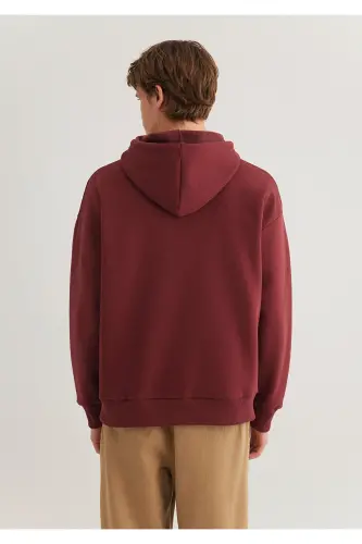 Logo Baskılı Kapüşonlu Kırmızı Sweatshirt 067149-70396 - Kırmızı-70396 - 5