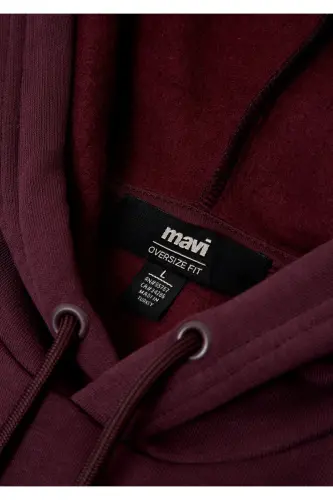 Logo Baskılı Kapüşonlu Mor Sweatshirt 067149-70434 - Mor - 8
