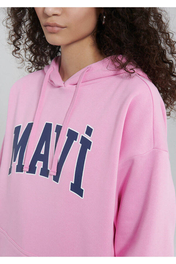 Logo Baskılı Kapüşonlu Pembe Sweatshirt 1600361-71038 - 19