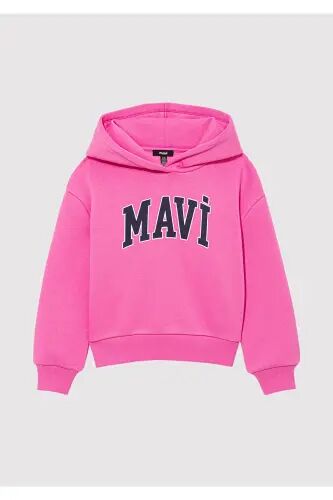 Logo Baskılı Kapüşonlu Pembe Sweatshirt 7610035-70982 - Pembe-70982 - MAVI (1)
