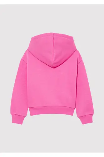 Logo Baskılı Kapüşonlu Pembe Sweatshirt 7610035-70982 - Pembe-70982 - 3