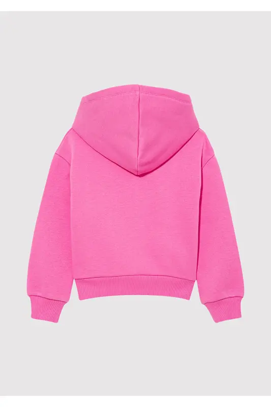 Logo Baskılı Kapüşonlu Pembe Sweatshirt 7610035-70982 - Pembe-70982 - 3