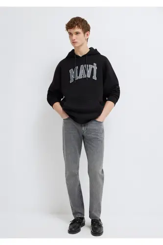Logo Baskılı Kapüşonlu Siyah Sweatshirt 067149-902 - Siyah-902 - 2