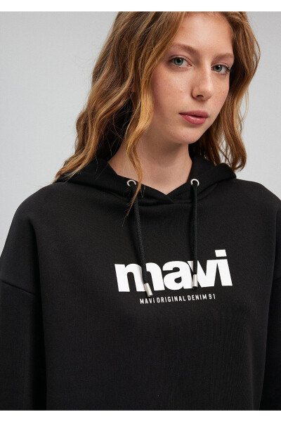 Logo Baskılı Kapüşonlu Siyah Sweatshirt 168334-900 - 21