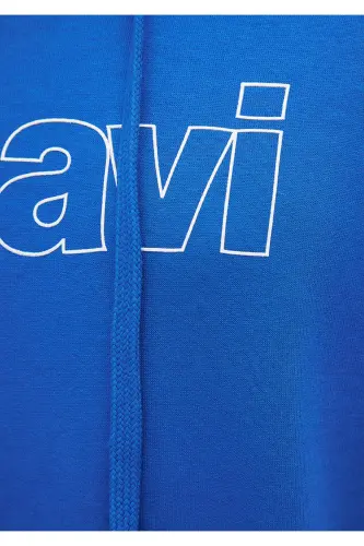 Logo Baskılı Kapüşonlu Sweatshirt 065606-70913-Mavi - 6