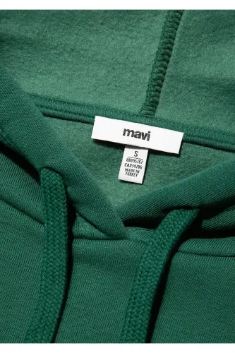 Logo Baskılı Kapüşonlu Yeşil Sweatshirt 1600361-71892 - Yeşil - 71892 - 8